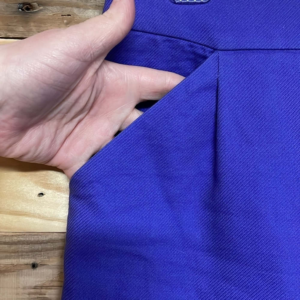 J.Crew size 4 100% Cotton lightweight Purple color The Pencil Skirt with pockets - Picture 2 of 9